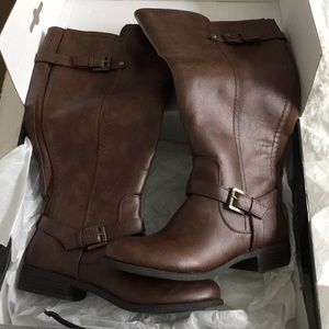 G by Guess dark brown riding boots (wide calf)